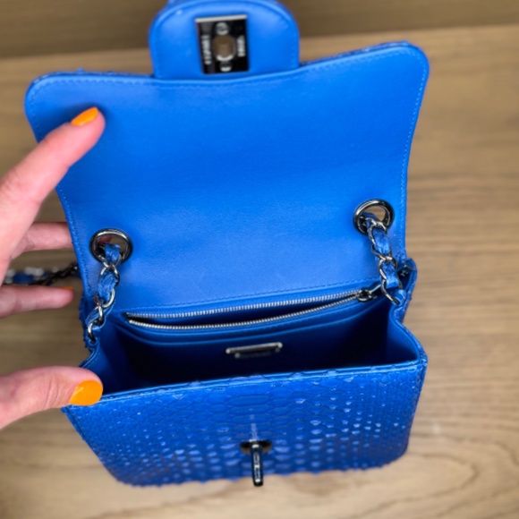 Classic Python Rectangular Mini Flap Bag - Picture 5 of 6